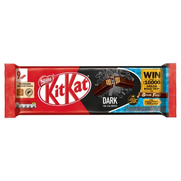 Kit+Kat+2+Finger+Dark+Chocolate+Biscuit+Bar+Multipack+9+Pack
