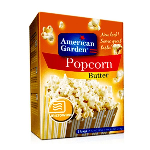 American+Garden+Microwave+Popcorn+Butter+94+Percent+Fat+Free+240g